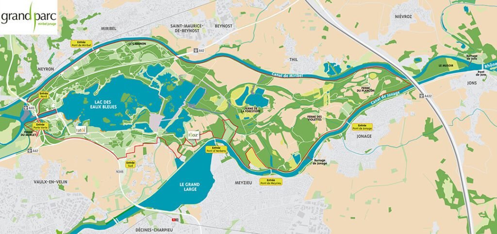 Carte Lac de Miribel-Jonage
