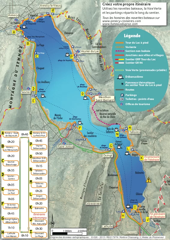 Carte lac d'annecy