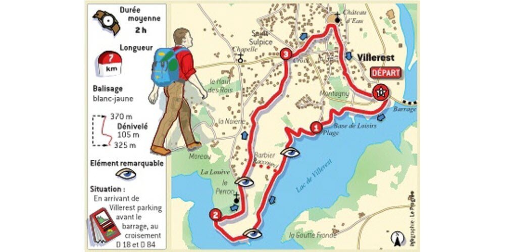carte Lac de Villerest