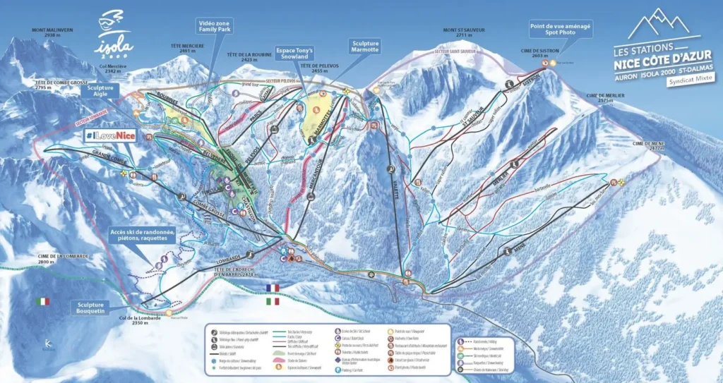 Plan des pistes Isola 2000