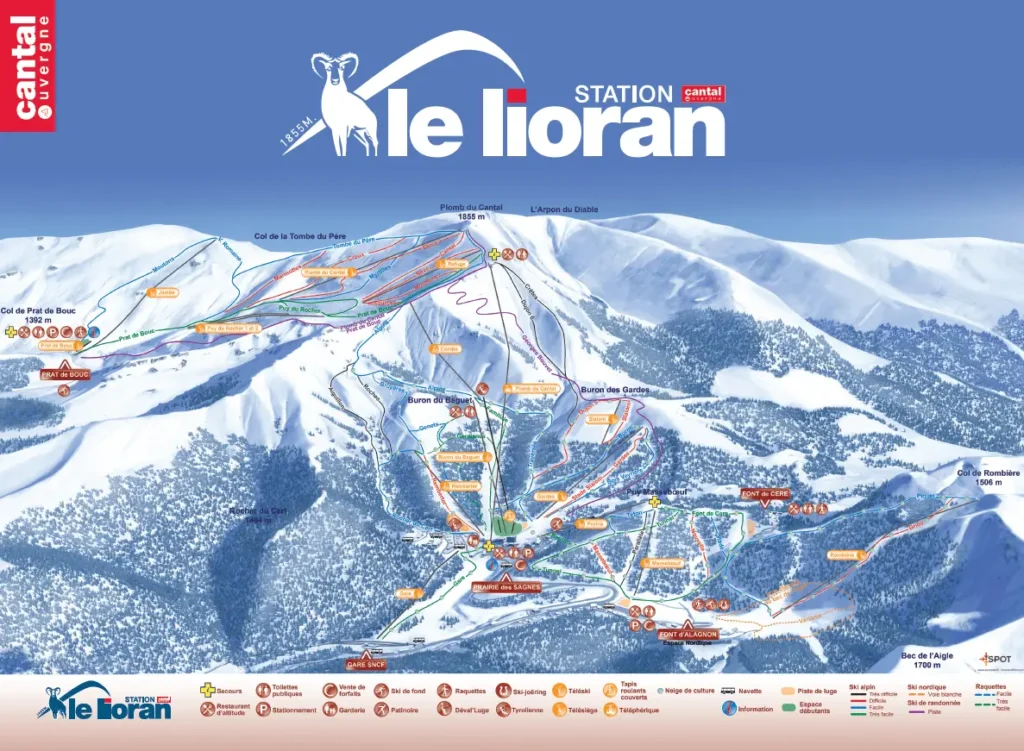 Plan des pistes Le Lioran