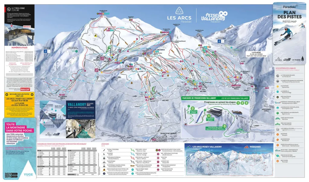Plan des pistes Les Arcs