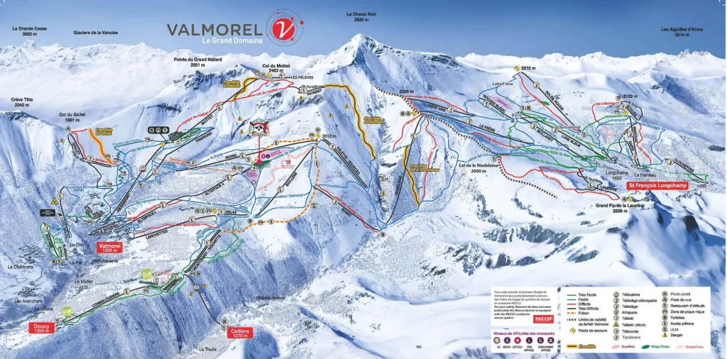 plan des pistes valmorel